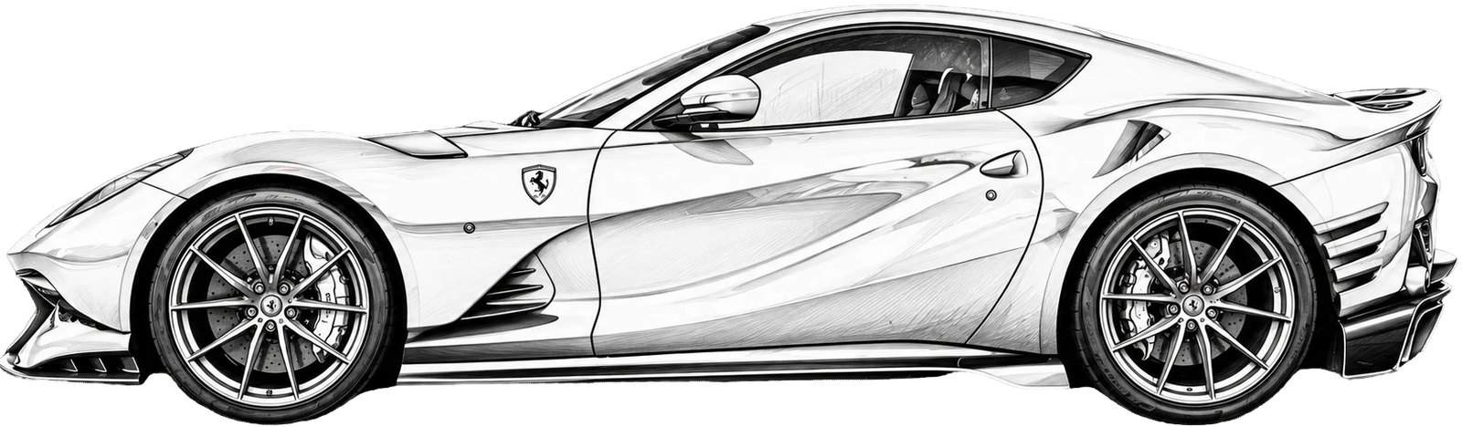 Drawing Ferari 812 Competizione