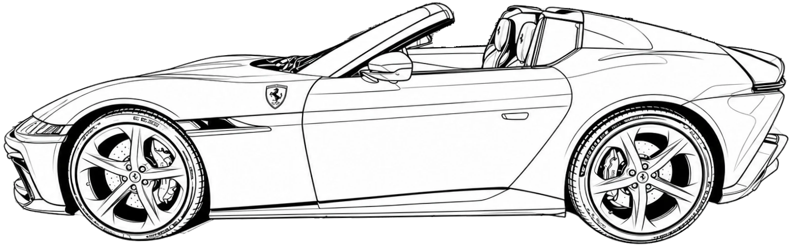 Drawing Ferrari 12cilindri spider