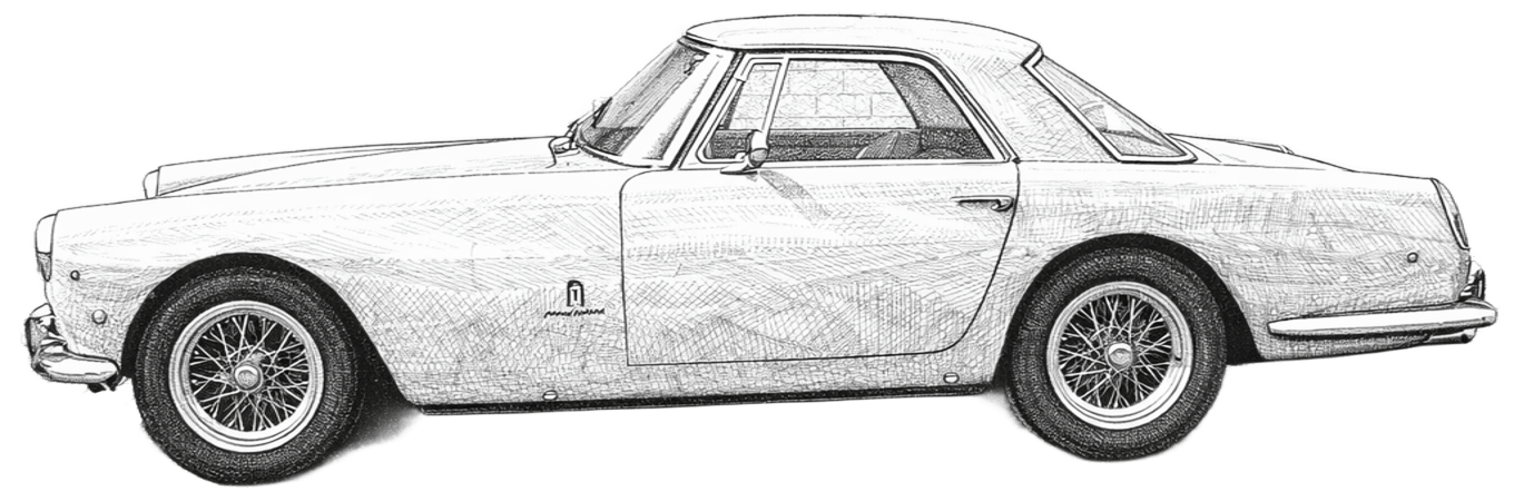 Drawing Ferrari 250 GT Coupe (1)
