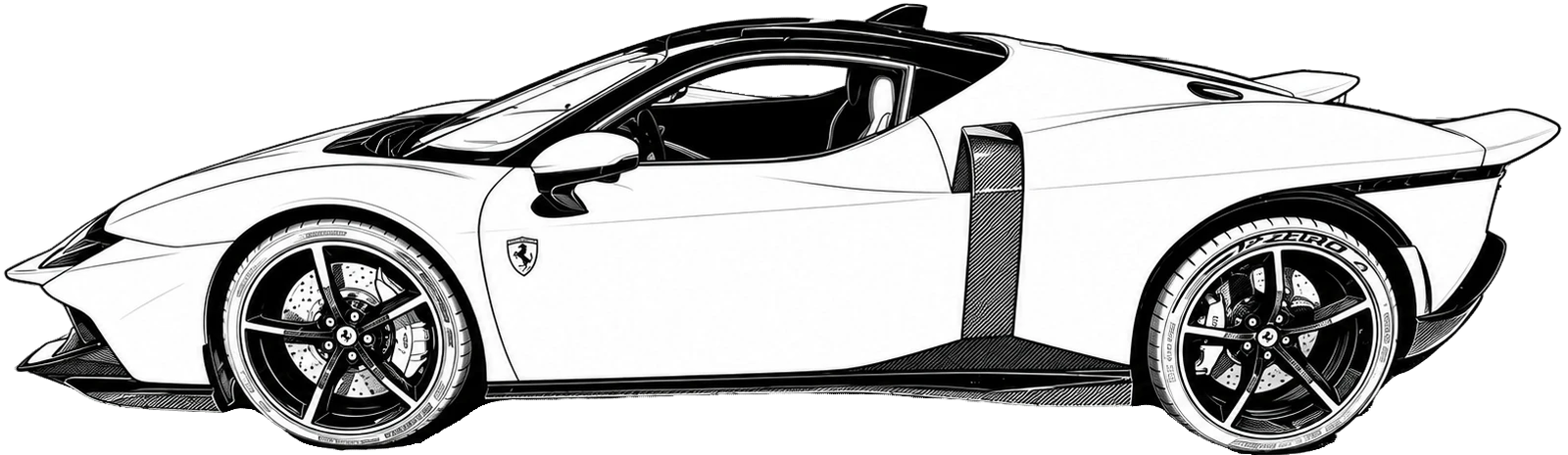 Drawing Ferrari 849 Testarossa