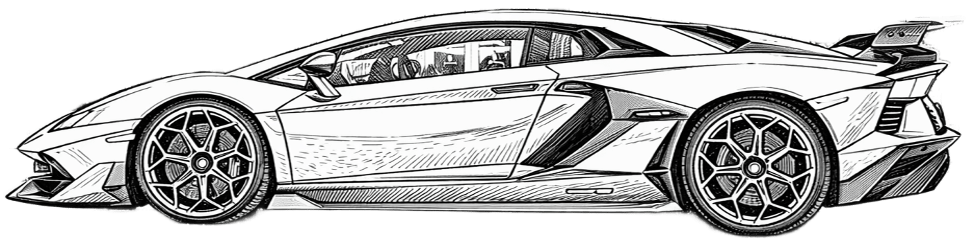 Drawing Lamborghini Aventador 770-4 SVJ