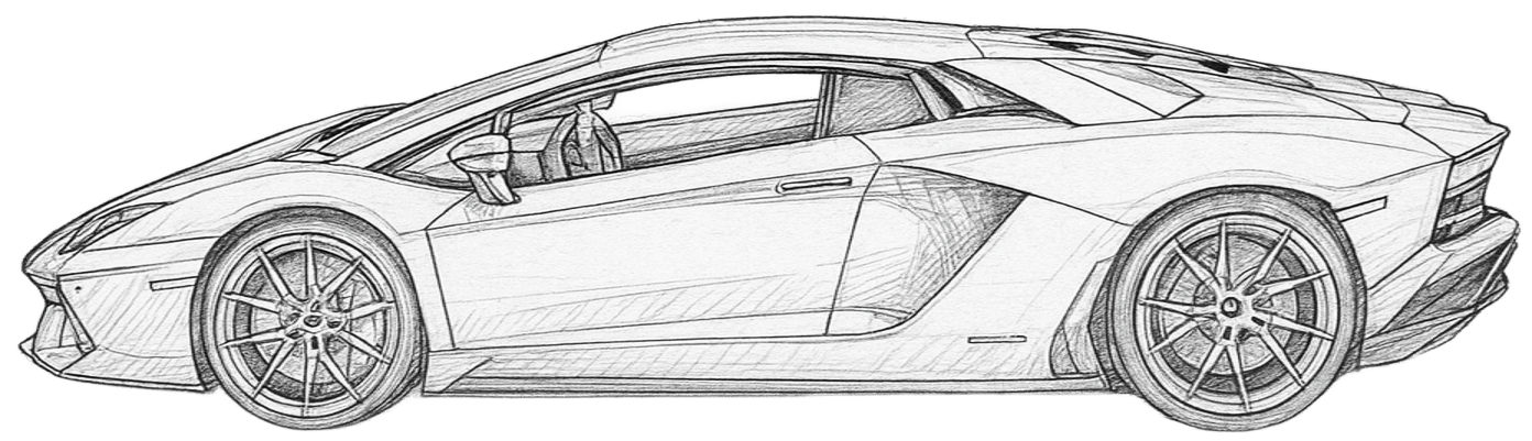 Drawing Lamborghini Aventador LP740-4 S