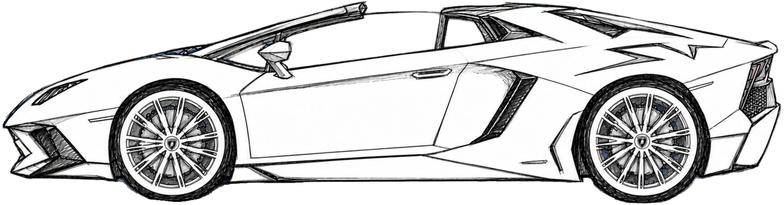 Drawing Lamborghini Aventador LP750-4 SV Roadster