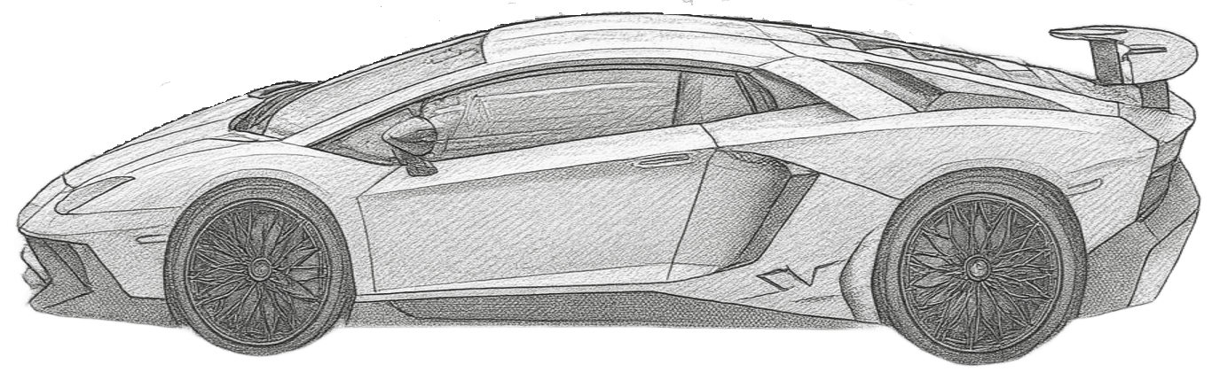 Drawing Lamborghini Aventador LP750-4 SV