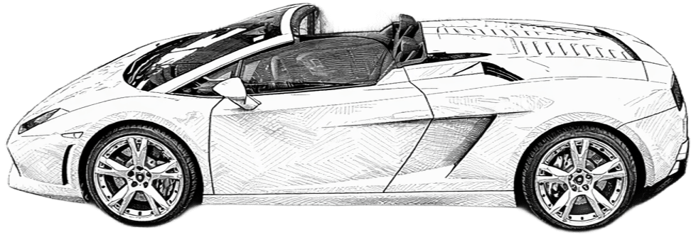 Drawing Lamborghini Gallardo LP560-4 Spyder