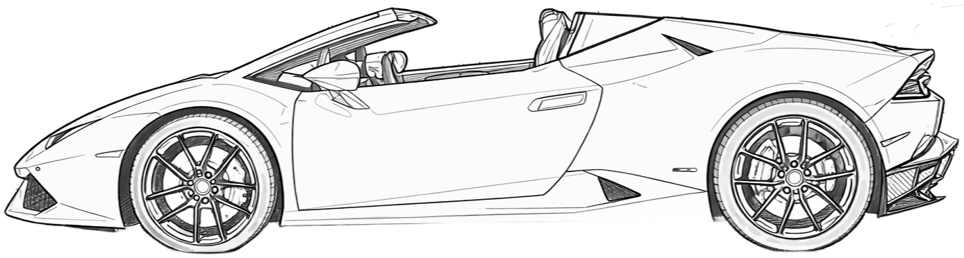 Drawing Lamborghini Huracan LP610-4 Spyder_