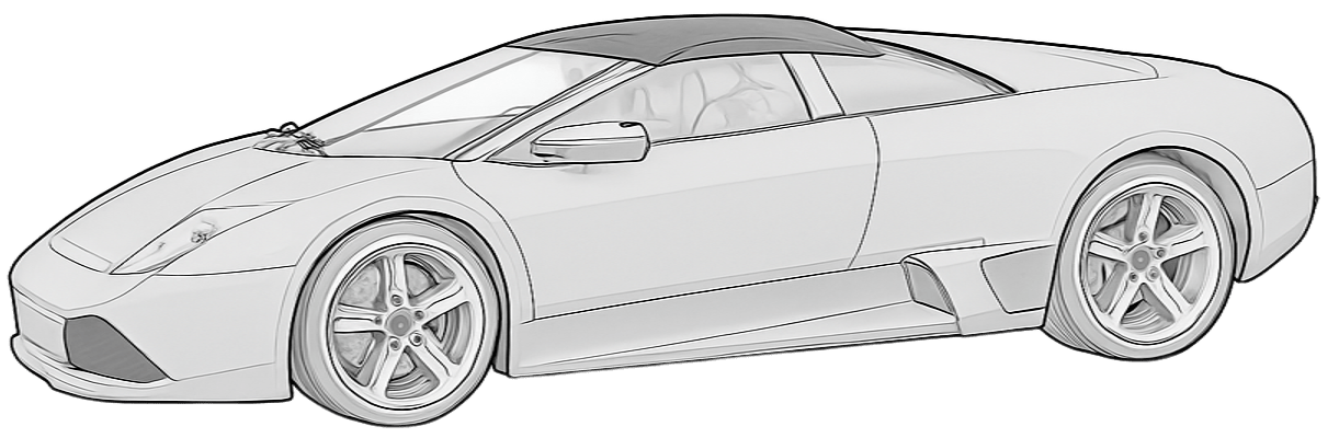 Drawing Lamborghini Murciélago 6.2 Litri Roadster
