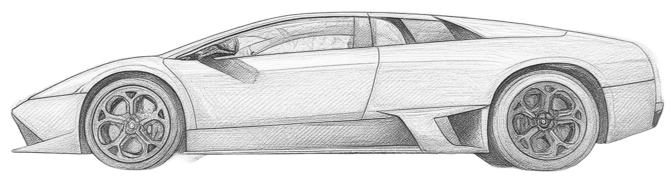 Drawing Lamborghini Murciélago LP640